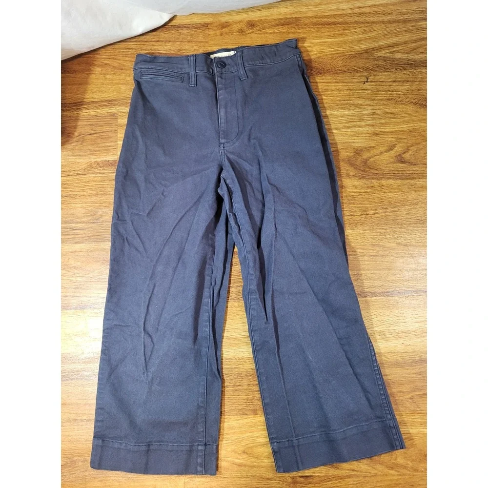 Madewell Women's Slim Emmett Wide-Leg Crop Jeans Size 26P Blue